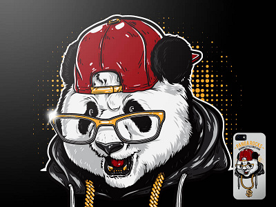 Pandaroo animal apparel clothing designs illustration mascot panda t shirt template