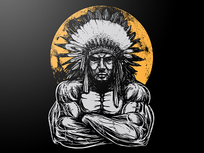Gymchief american apparel clothing gym illustration mascot muscle native t shirt tees