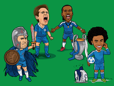 Chelsea Players avatars caricature cartoon digital football illustration players soccer