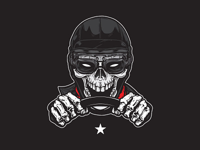 Classic Skull Driver ai artwork cars clothing custom helmet psd racer skull tees template tshirt