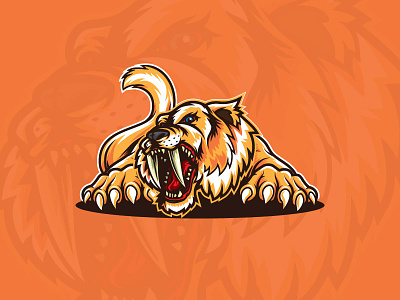 Sabertooth Mascot animal branding cartoon designs esport illustrative logo mascot