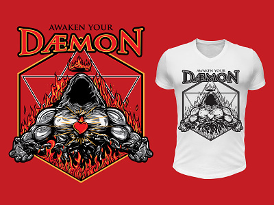 Daemon apparel clothing dark evil gothic gym mascot muscle sport t shirt tees training