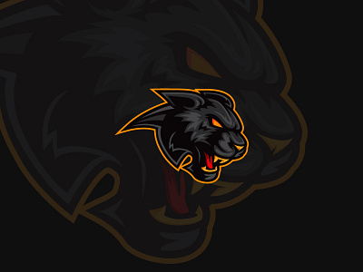 Black Panther beast graphic design illustrative logo mascot panther power sport strong team video games