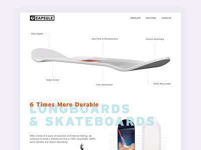 Capsule Skateboards Landing Page