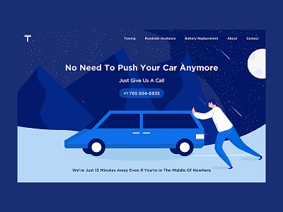 Landing page for Towing Service Company landing landing page towing towing landing page towing service uiux
