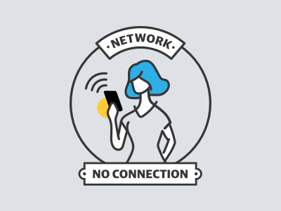 Network No Connection 404 error illustration line network