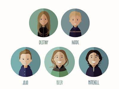 Avatars avatar character flat flatstyle head headshot illustration illustrator kids portrait vector