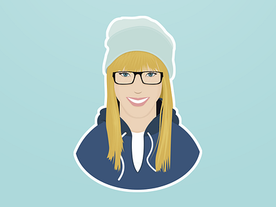 Girl avatar flat girl glasses icon nerd portrait vector
