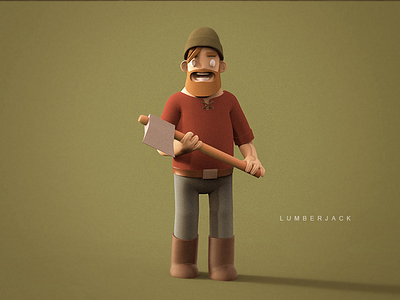 Lumberjack 3d character design lumberjack