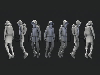 Human plus 3d character design game human plus jacket jump outfit shimur shoes sneakers style zbrush