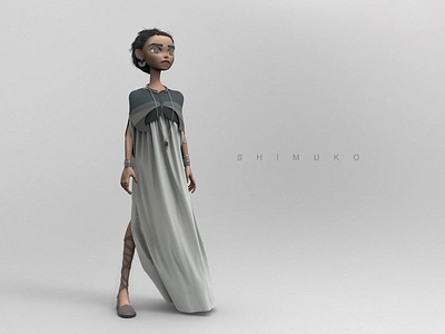 Shimuko 3d character character design girl shimuko shimur zbrush