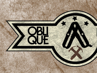 Oqhammer banner dirt grunge hammer oblique ribbon sand stars western