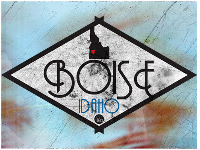 Boise badge banner boise brush est gem state grunge heart idaho sticker typography