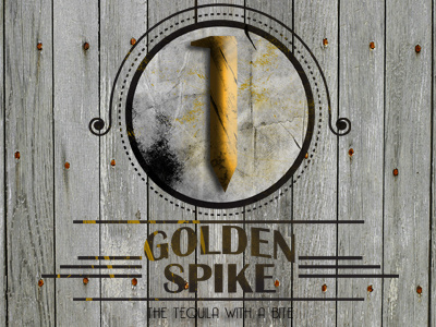 Golden Spike branding gold golden grunge spike tequila textures typography