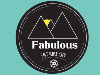 Slc badge branding clean design fabulous hipster logo minimal mountains salt lake snowflake sun tiffany typography utah