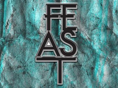 Stacked feast grunge rough stacked text tough
