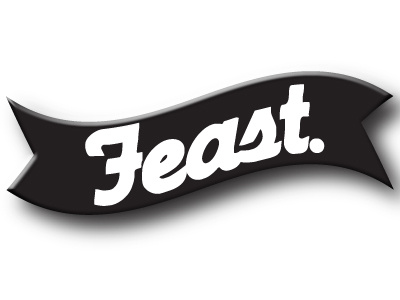 Feastflag banner black and white branding effect emboss feast flag glow logo shadow