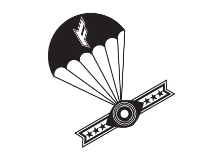 Chutes banner black and white chute custom type eye eyeball f feast logo minimal parachute stars