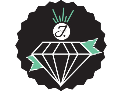 Dmond badge banner bling diamond feast icon logo minimal shine sticker