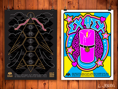 Grimes & Ex Hex screen printed posters