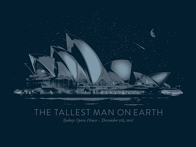 The Tallest Man on Earth at the Sydney Opera House australia flyer illustration leannarts photoshop social media spot color sydney t shirt