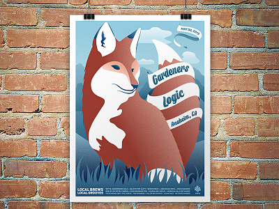 GardenersLogic-Poster fox gig poster illustration layout leannarts mountains poster print rock poster screen print vector