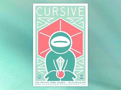 Cursive poster gig poster illustration illustrator layout leannarts poster print rock poster screen print screen printing vector