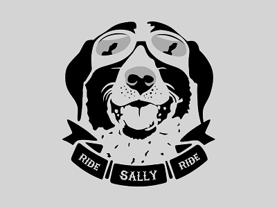 Ride Sally Ride! aviator cycling dog goggles illustration illustrator screen print screen printing vector