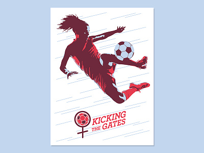 Kicking the Gates - screen printed poster football illustration illustrator poster print screen print screen printing soccer vector