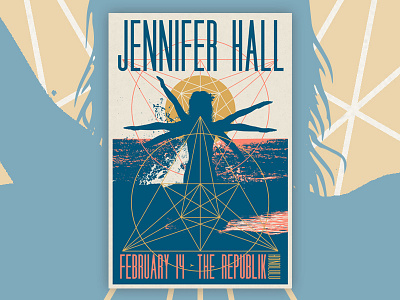 Jennifer Hall gig poster french hawaii illustration illustrator indie music poster print rock screen print screen printing vector