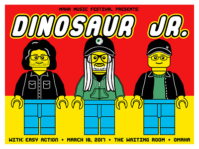 Dinosaur Jr. gig poster gig poster illustration lego music poster print screen print screenprint vector