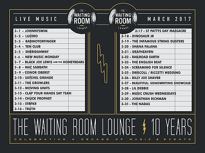 The Waiting Room Anniversary poster gig poster illustration music omaha poster print screen print screenprint vector waiting room