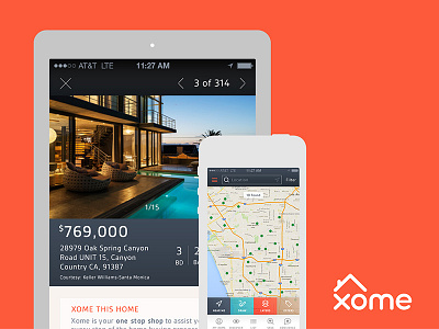 Xome App app design mobile real estate ui