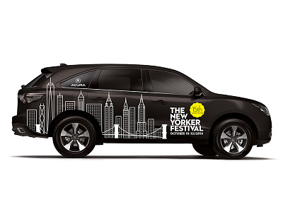 Acura at New Yorker Festival acura advertising art direction automotive branding design illustration logo ooh print