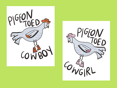 Giddy Up bird branding cowboy cowgirl dancing illustration instagram