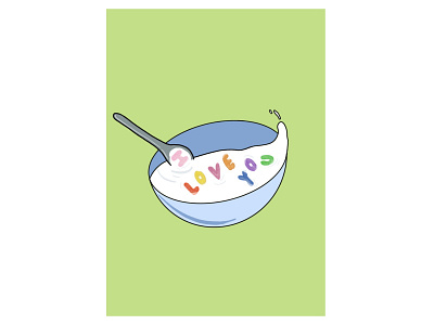 Cereal Bowl Card Design bowl card carddesign cereal frootloops galentine iloveyou milk valentine valentinesday