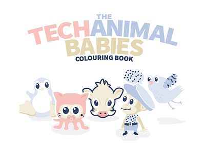 Techanimalbabies Colouringbook baby coder developer famouslogos illustration