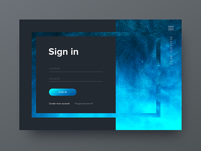 Sign In for Daily UI #001 blue dailyui dark form gradient in log sign turquoise