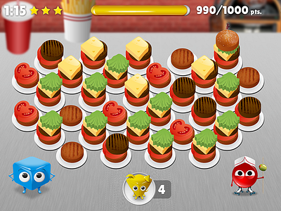 Hand Illustrated Cublitz Game Play burgers game illustration iphone