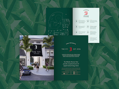 The Ivy Brochure branding housing luxury palms print
