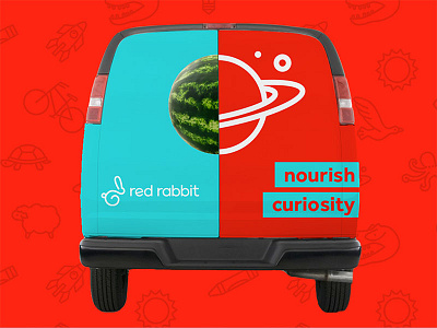 Red Rabbit Van brand car education food illustration logo lunch nutrition rabbit red tagline van