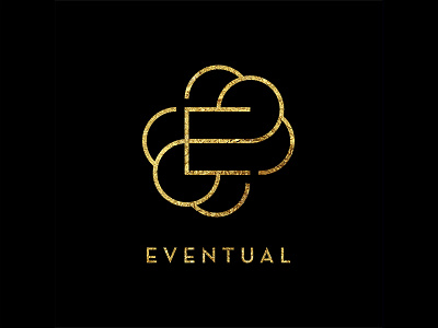 Eventual Logo 20s black brand e events gold icon lockup logo luxury
