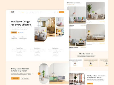Interior Landing Page architecture clean decoration design figma furniture home page interior landing page landing page minimal modern portfolio residence ui ux website design