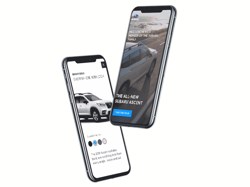 The Subaru Ascent car car app famous studio mobile app mobile design