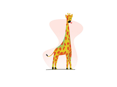 Funny Giraffe animal dribbble funny giraffe hello illustration illustration digital jirafa minimalist orange procreate sketch texture ui