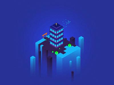 In the night... app blue bussines dribbble factory gravity hello illustration interfae ui ux web