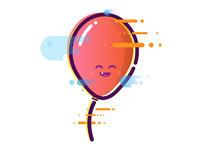 Happy Balloon animate balloon dribbble globo illustration ilustracion sketch ui ux vector viento wind