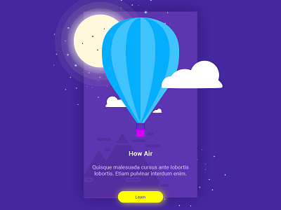 Air balloon air app dribbble hello icon illustration interface interfaz landing minimal moon night responsive sketch sky ui ux web yellow