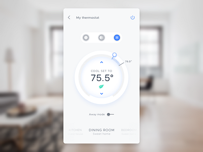 Thermostat concept minimalist mobile nest smart home thermostat