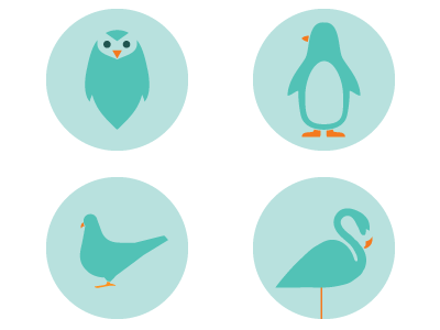 Bird Badges animal bird birds flamingo owl penguin pigeon simple vector
